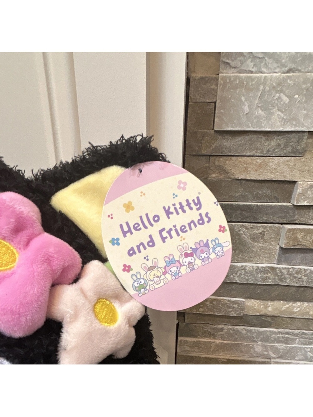 Sanrio Chococat Plush with Pastel Flower Crown — Black & Multicolor - Picture 3 of 14